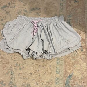 Women's Athletic Gray Shorts with Pink Accent